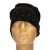 Czapka damska Beanie włoska cienka smerfetka czarna w szare serduszka