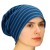 Czapka damska Beanie włoska cienka smerfetka granatowa w niebieskie paski