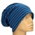 Czapka damska Beanie włoska cienka smerfetka granatowa w niebieskie paski