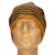 Czapka damska Beanie włoska cienka smerfetka granatowa w musztardowe paski