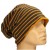 Czapka damska Beanie włoska cienka smerfetka granatowa w musztardowe paski
