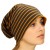 Czapka damska Beanie włoska cienka smerfetka granatowa w musztardowe paski