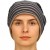 Czapka damska Beanie włoska cienka smerfetka granatowa w beżowe paski