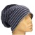 Czapka damska Beanie włoska cienka smerfetka granatowa w szare paski