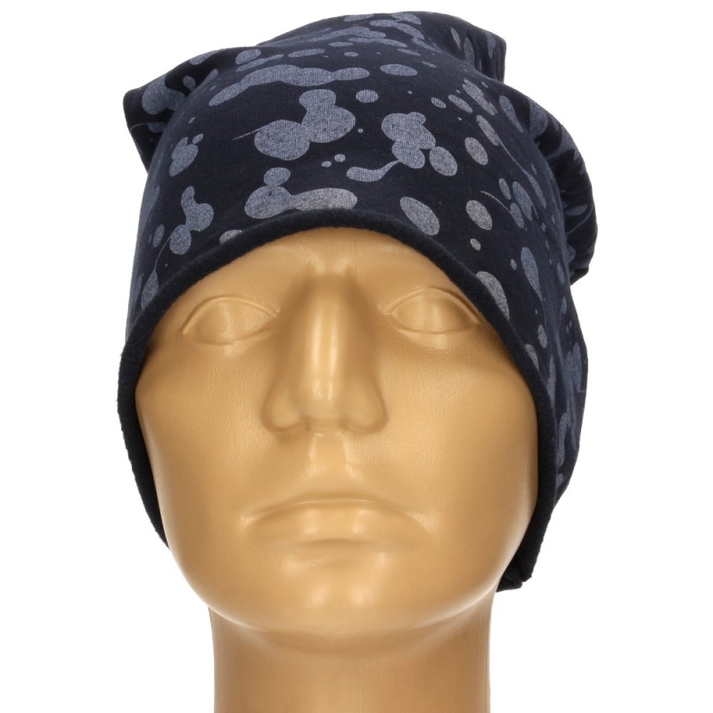 Czapka damska Beanie włoska cienka smerfetka granatowa gepard