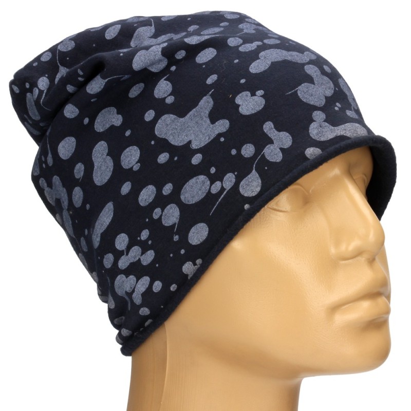 Czapka damska Beanie włoska cienka smerfetka granatowa gepard
