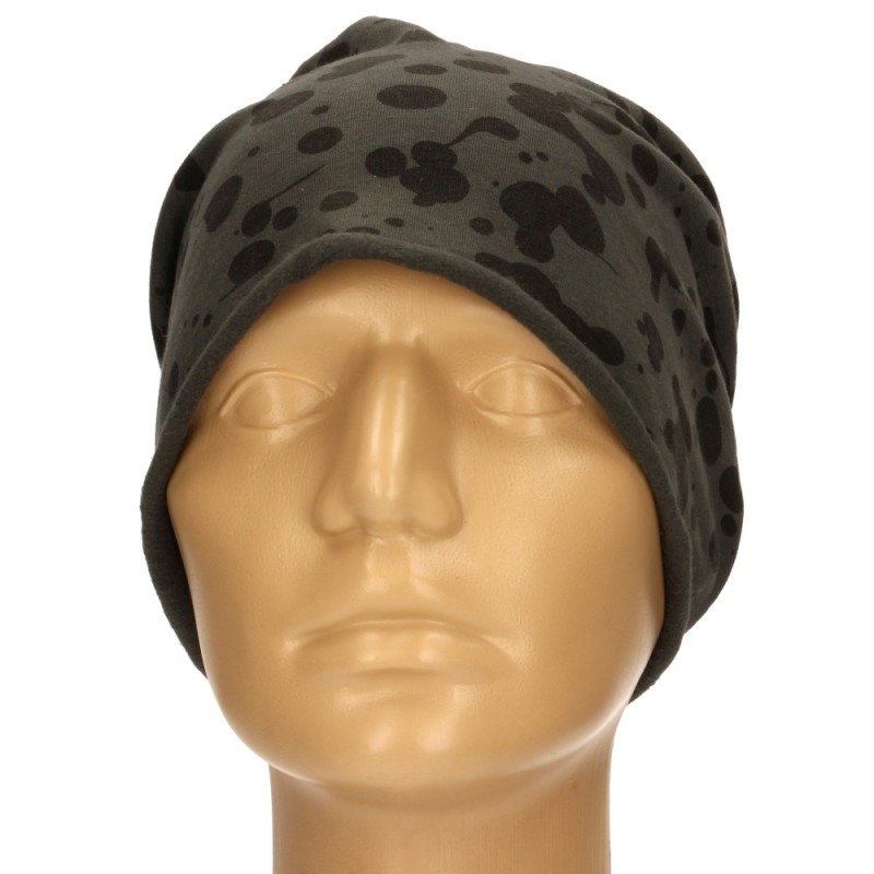 Czapka damska Beanie włoska cienka smerfetka ciemnoszara gepard