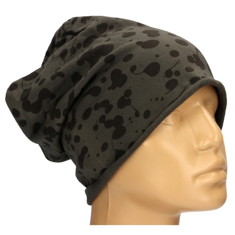 Czapka damska Beanie włoska cienka smerfetka ciemnoszara gepard