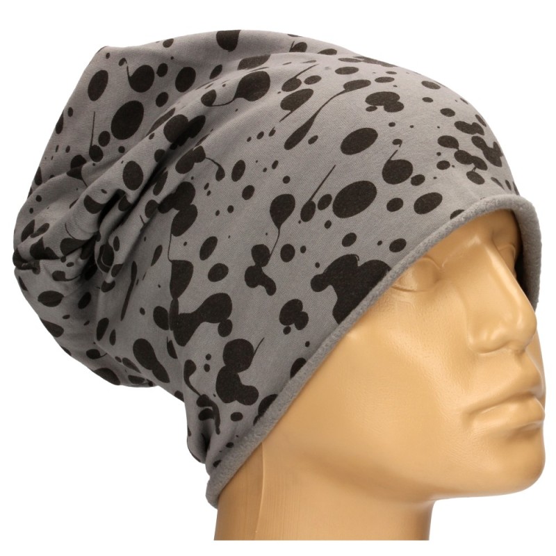 Czapka damska Beanie włoska cienka smerfetka szara gepard