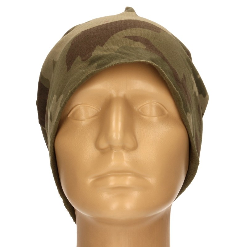 Czapka damska Beanie włoska cienka smerfetka zielona moro