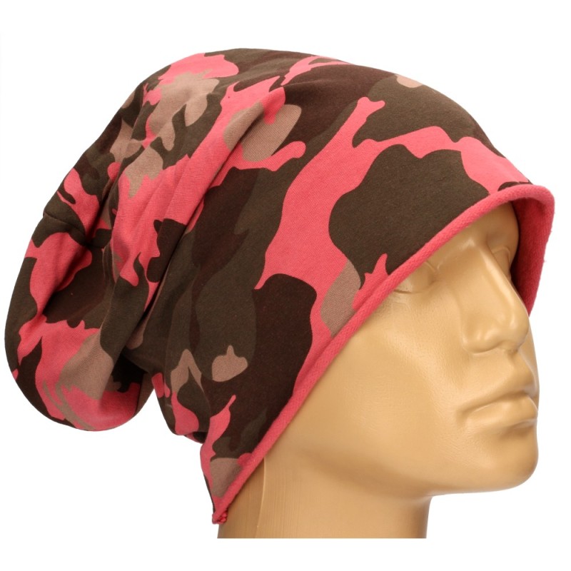 Czapka damska Beanie włoska cienka smerfetka morelowa moro