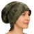 Czapka damska Beanie włoska cienka smerfetka ciemnozielona moro