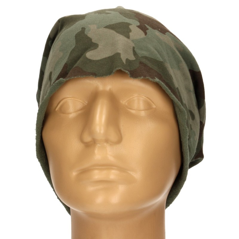 Czapka damska Beanie włoska cienka smerfetka ciemnozielona moro