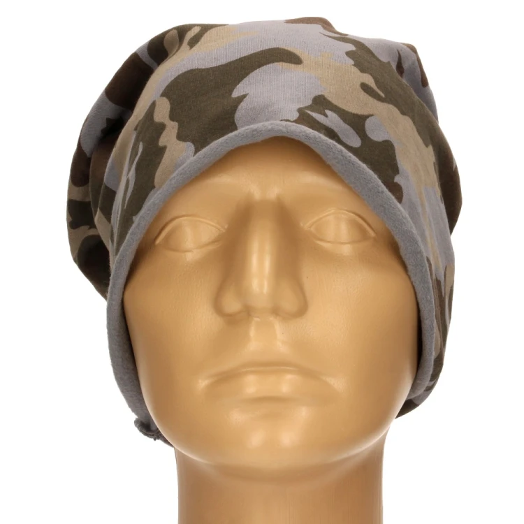 Czapka damska Beanie włoska cienka smerfetka szara moro