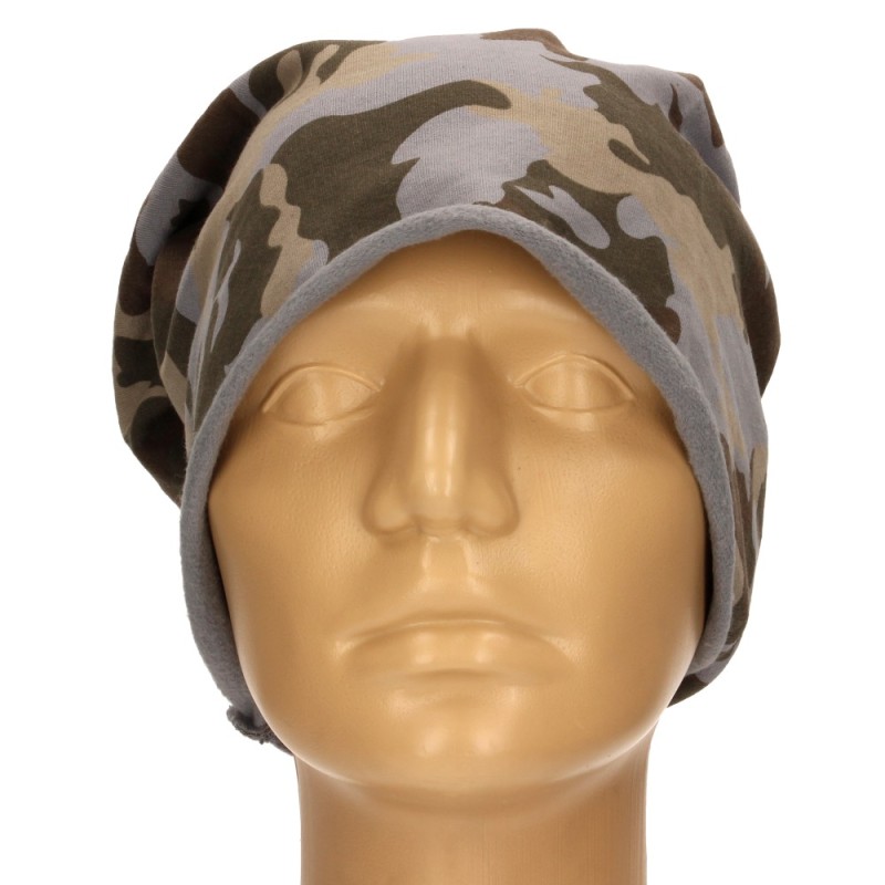 Czapka damska Beanie włoska cienka smerfetka szara moro