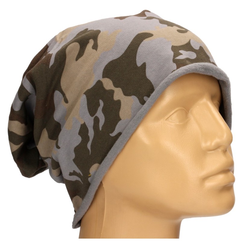 Czapka damska Beanie włoska cienka smerfetka szara moro