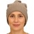 Czapka damska Beanie włoska cienka smerfetka ciemnobeżowa w kropeczki
