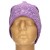 Czapka damska Beanie włoska cienka smerfetka fioletowa w białe napisy