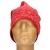 Czapka damska Beanie włoska cienka smerfetka czerwona w jasne napisy