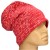 Czapka damska Beanie włoska cienka smerfetka czerwona w jasne napisy