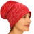 Czapka damska Beanie włoska cienka smerfetka czerwona w jasne napisy