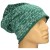 Czapka damska Beanie włoska cienka smerfetka zielona w białe napisy