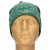 Czapka damska Beanie włoska cienka smerfetka zielona w białe napisy
