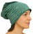 Czapka damska Beanie włoska cienka smerfetka zielona w białe napisy