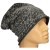 Czapka damska Beanie włoska cienka smerfetka ciemnoszara w jasne napisy