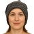 Czapka damska Beanie włoska cienka smerfetka ciemnoszara w jasne napisy