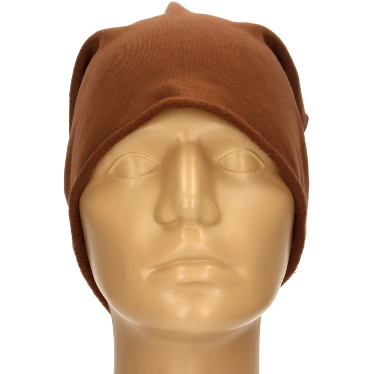 Czapka damska Beanie włoska cienka smerfetka jednolita brązowa