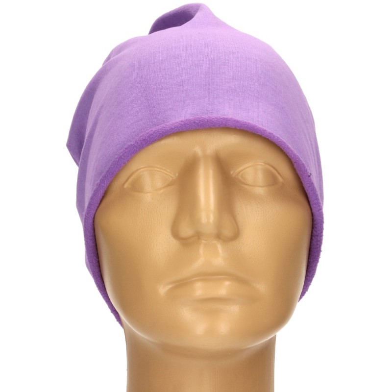 Czapka damska Beanie włoska cienka smerfetka jednolita fioletowa