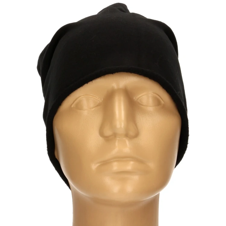 Czapka damska Beanie włoska cienka smerfetka jednolita czarna