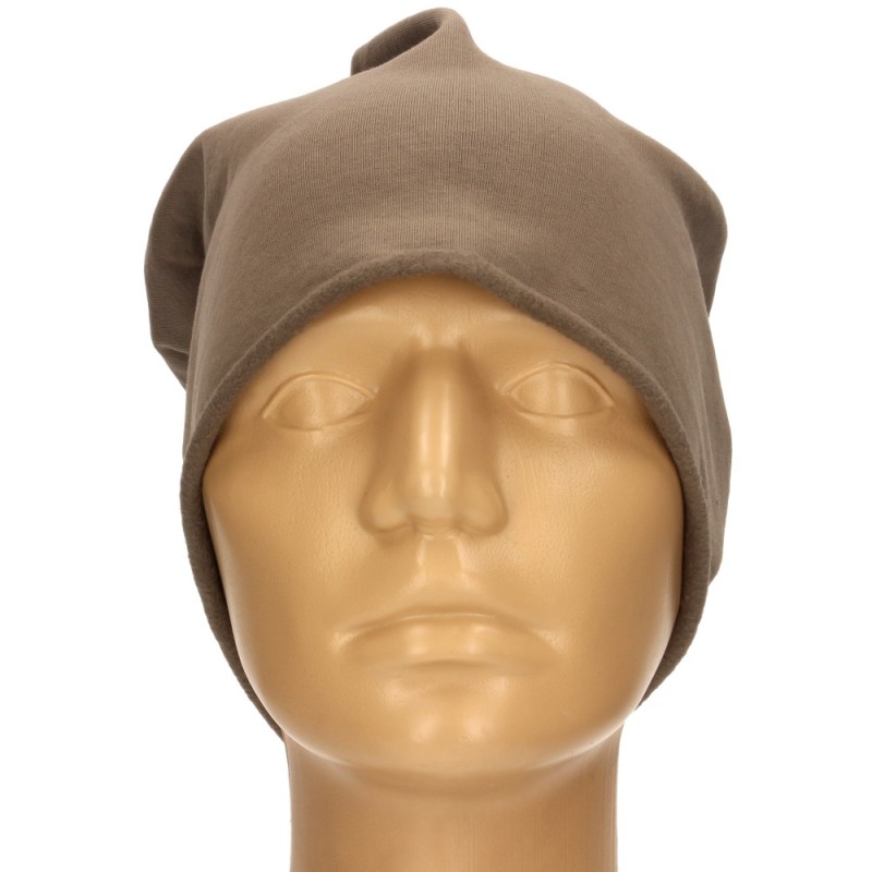 Czapka damska Beanie włoska cienka smerfetka jednolita chłodno beżowa