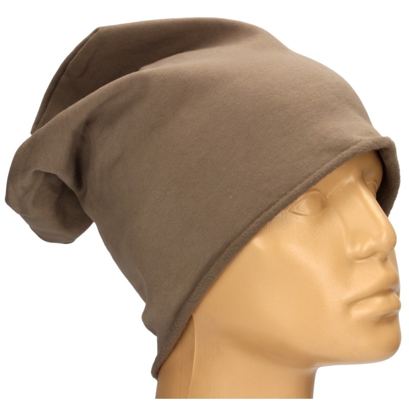 Czapka damska Beanie włoska cienka smerfetka jednolita chłodno beżowa