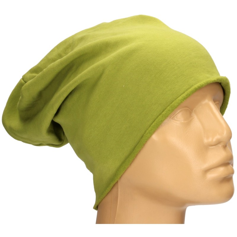 Czapka damska Beanie włoska cienka smerfetka jednolita zielona