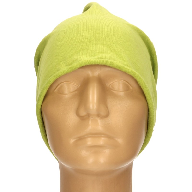 Czapka damska Beanie włoska cienka smerfetka jednolita jasnozielona