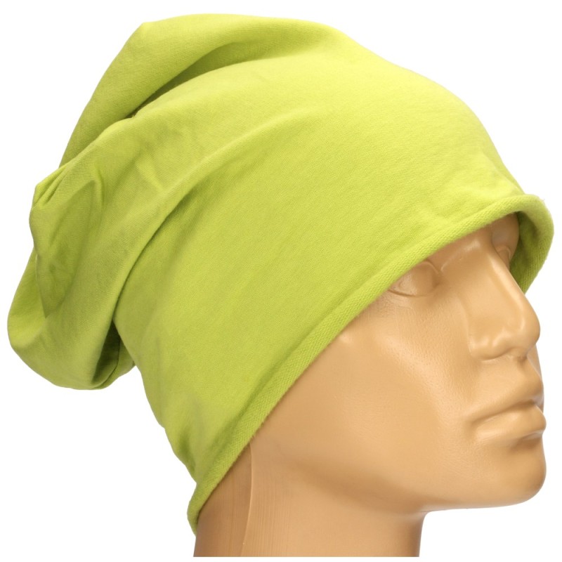 Czapka damska Beanie włoska cienka smerfetka jednolita jasnozielona