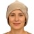 Czapka damska Beanie włoska cienka smerfetka ciemnobeżowa w kwiaty