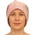 Czapka damska Beanie włoska cienka smerfetka jasnoróżowa w kwiaty