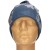 Czapka damska Beanie włoska cienka smerfetka ciemnoniebieska w kwiaty