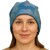 Czapka damska Beanie włoska cienka smerfetka morska w kolorowe kwiaty