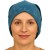 Czapka damska Beanie włoska cienka smerfetka morska w kwiaty