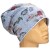 Czapka damska Beanie włoska cienka smerfetka niebieska kwiatowa