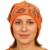 Czapka damska Beanie włoska cienka smerfetka pomarańczowa kwiatowa