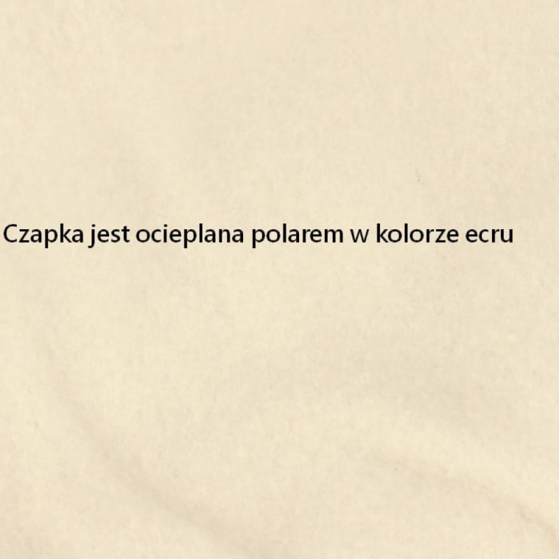 Czapka damska zimowa z pomponem polska produkcja cappucino ocieplana polarem