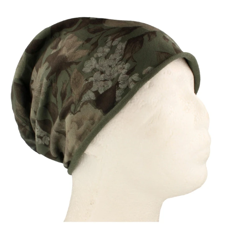 Czapka damska Beanie włoska cienka smerfetka bawełna zielona