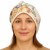 Czapka damska Beanie włoska cienka smerfetka kremowa kwiatowa