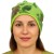 Czapka damska Beanie włoska cienka smerfetka jasnozielona kwiatowa
