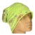 Czapka damska Beanie włoska cienka smerfetka jasnozielona w kwiaty